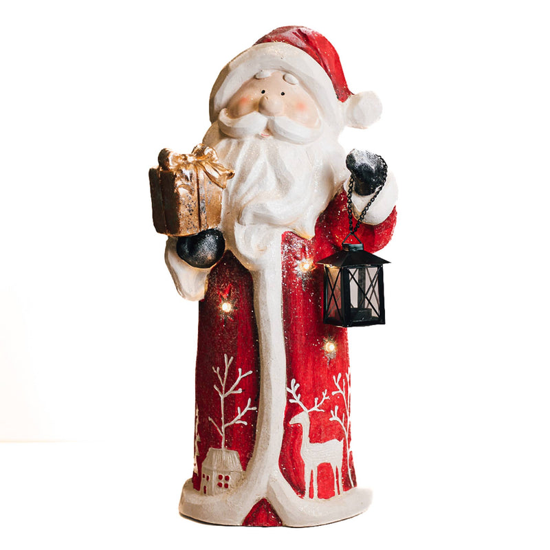 Red Santa with LED Lights — Christmas, Holiday Decorations