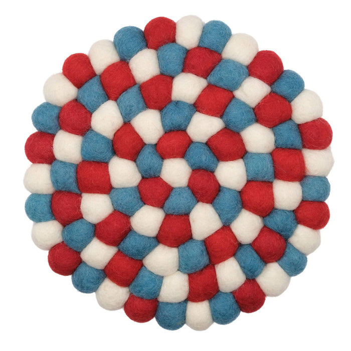 Kai Red & Blue Felt Ball Trivet