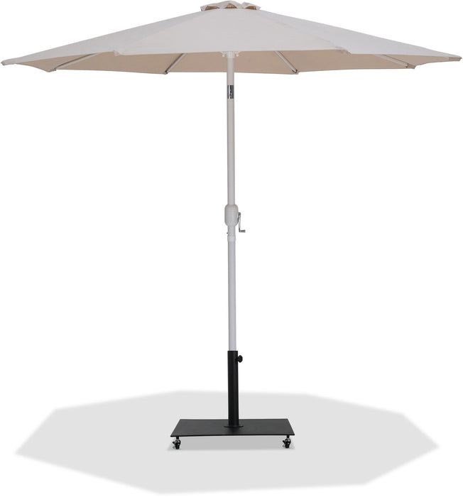 Fiji - Aluminum Patio Umbrella With Square Black And White Base
