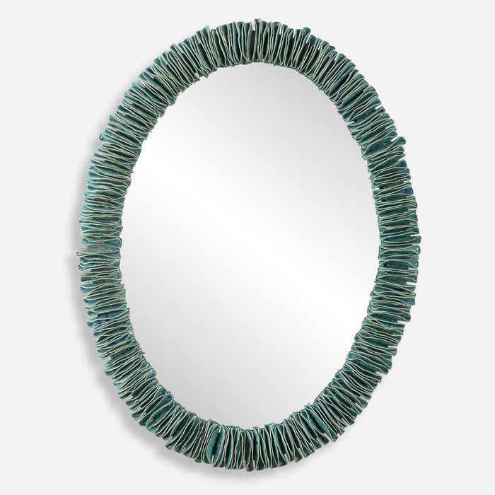 Bonaire - Oval Mirror - Teal Blue