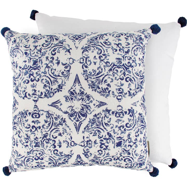 Indigo Watercolor Pillow | 18x18