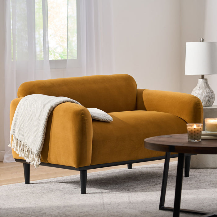 Sway - Upholstered Loveseat With Wood Legs And Round Arms