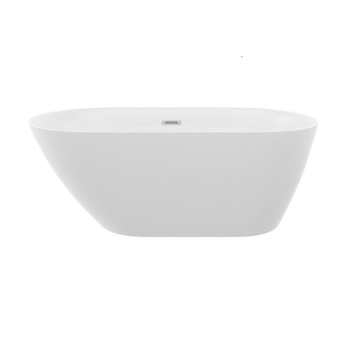 Glossy Freestanding Bathtub With Chrome Pop Up Drain
