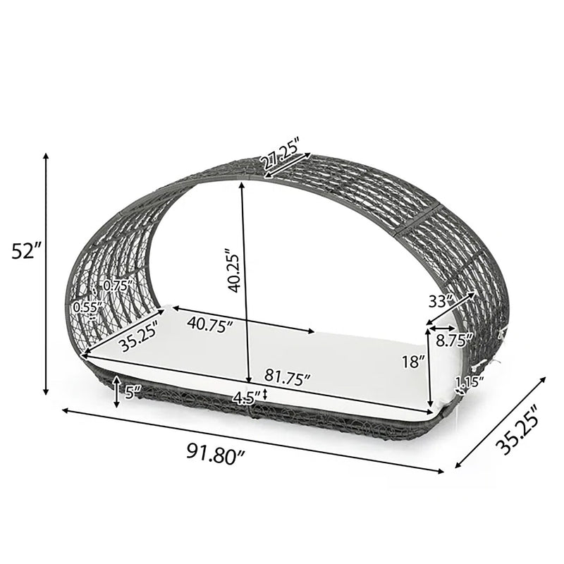 Abigal - Outdoor Wicker Daybed With Cushion