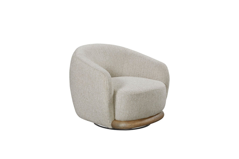 Pagosa - Swivel Wood Base Chair - Amazon Feather