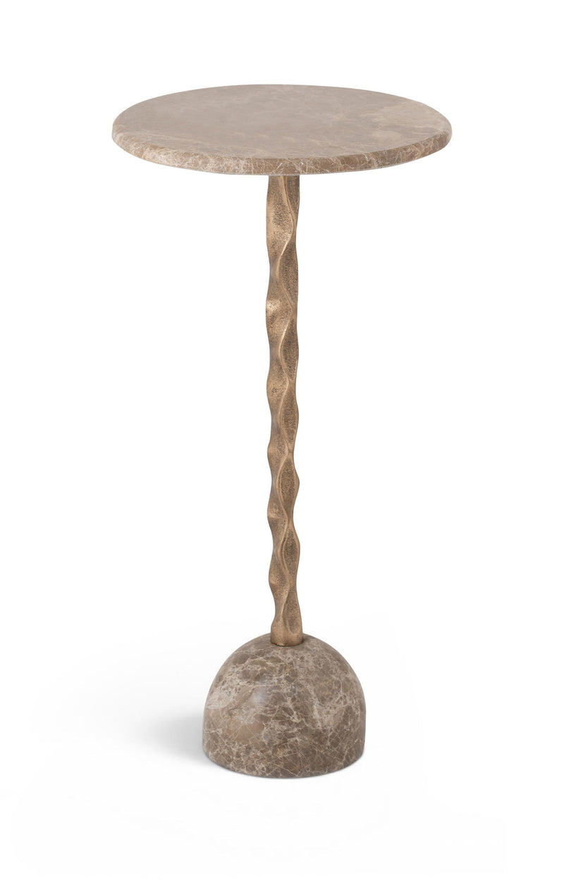 Helix - Genuine Marble Top And Aluminum Base End / Side Table