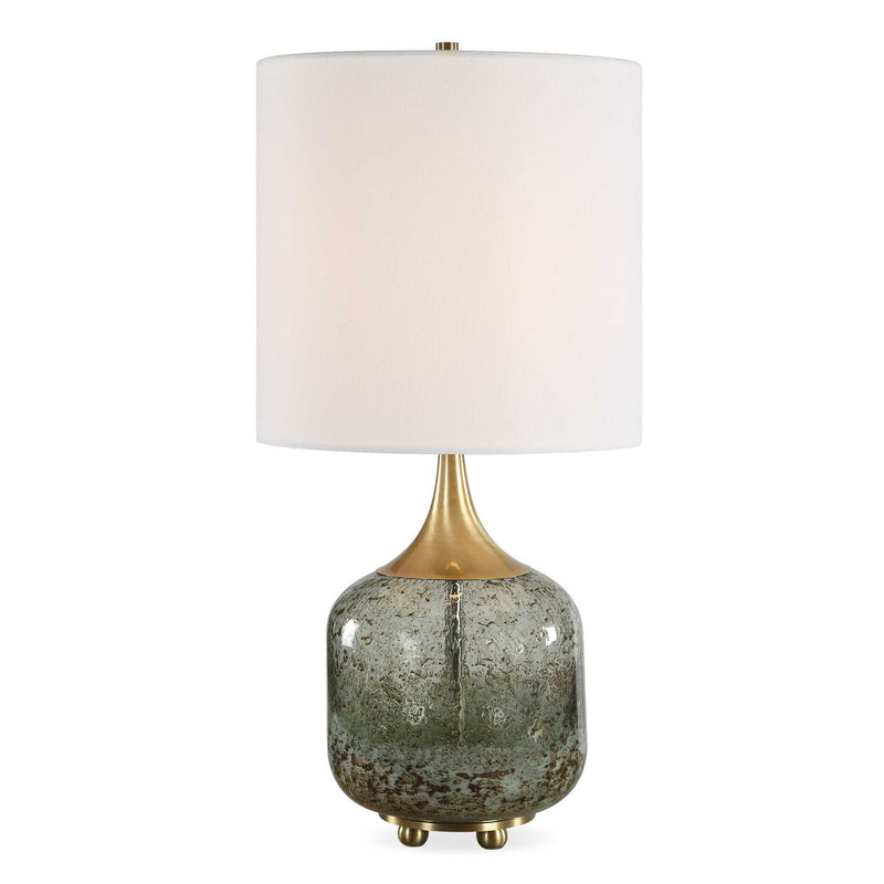 Glenn - Mottled Glass Table Lamp - Green