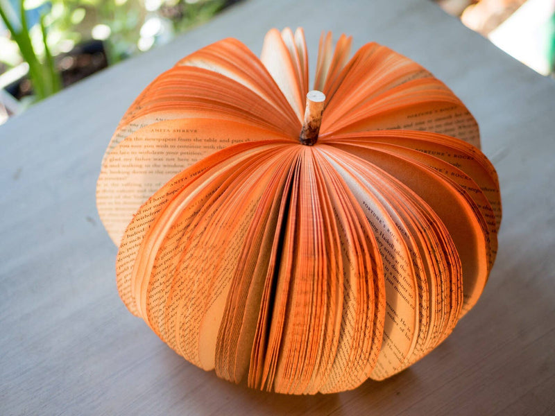 Book Pumpkin, Rustic Orange, Fall, Thanksgiving, Halloween