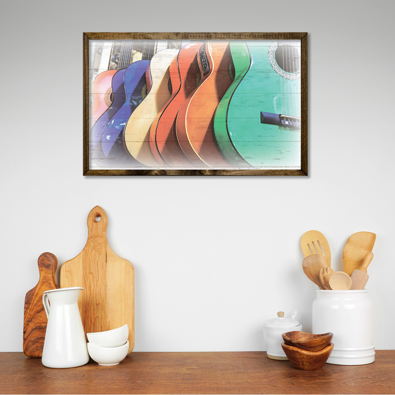 COLORFUL GUITARS FRAMED PICTURE