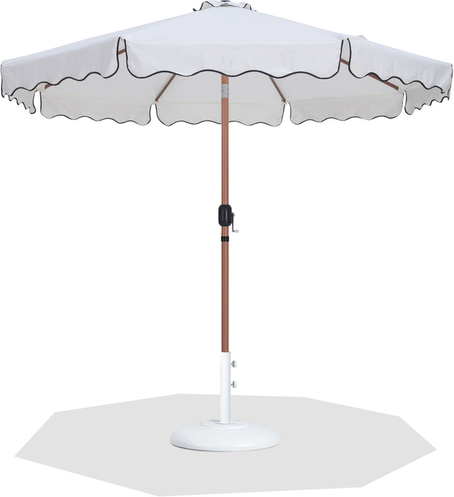 Amalfi - Patio Umbrella - White Base / Light Brown Pole