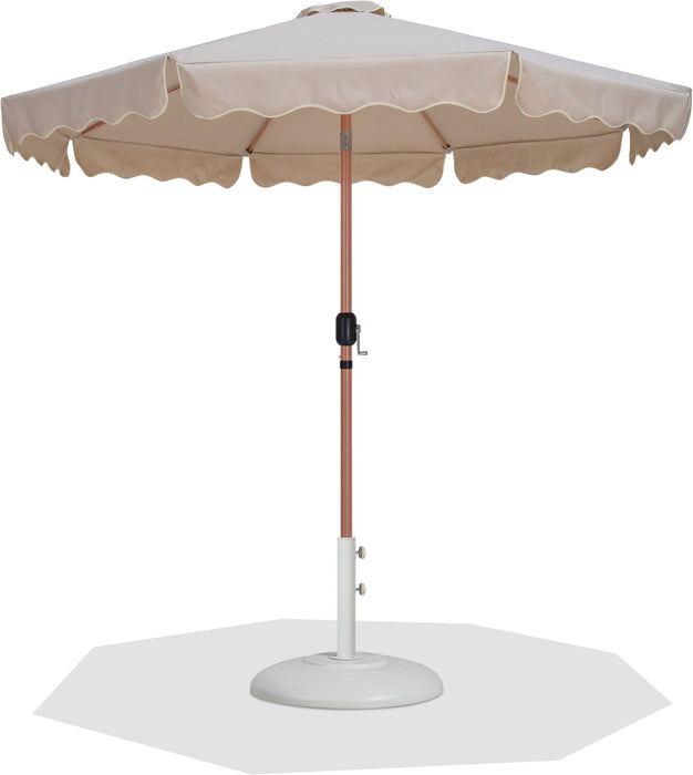 Amalfi - Patio Umbrella - White Base / Light Brown Pole