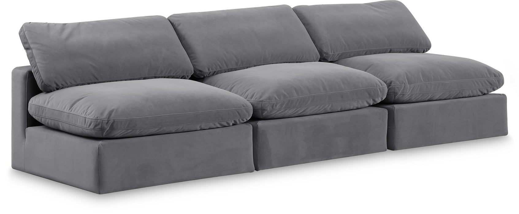 Comfy - Velvet Modular Armless Sofa 3 Seats