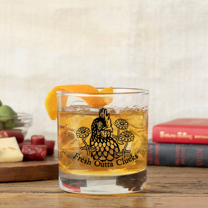 Whiskey Glass | Chicken Glass | Rocks Glass | Funny Glasses