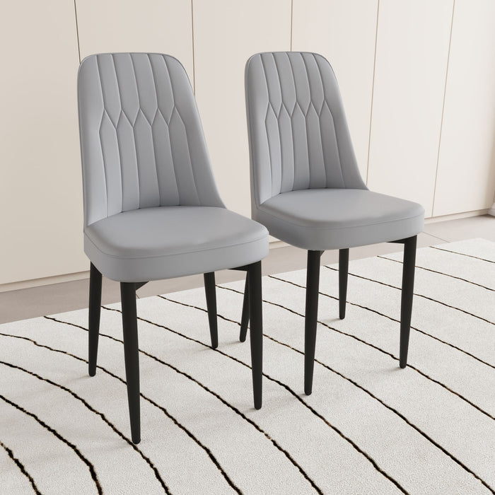 Modern Dining Chair With Cushions And Metal Legs