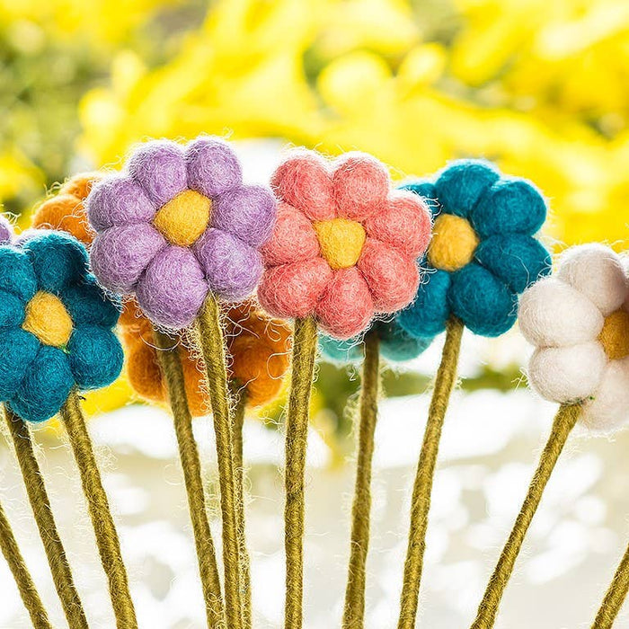 Pompom Daisy Stem-6Asst-13"H