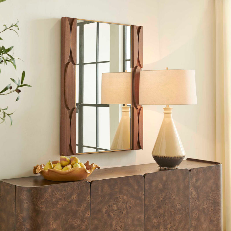 Macario - Mid-Century Wood Mirror - Woodtone