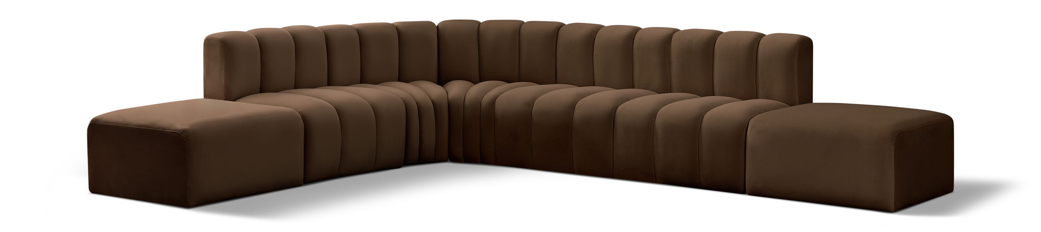 Arc - Velvet 7 Piece Corner Modular Sofa