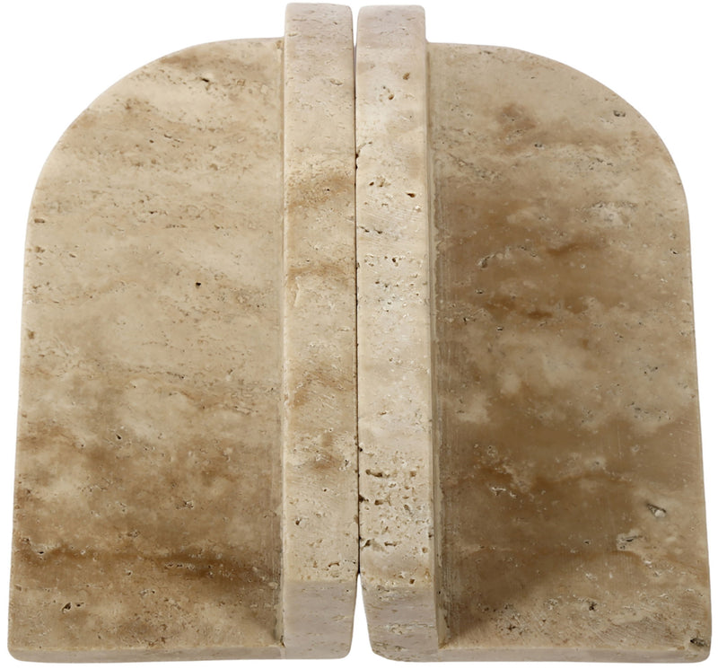 Dufresne - Genuine Marble Bookend - Travertine