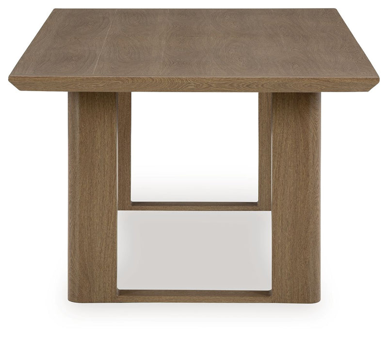 Serene Bay - Rectangular Dining Table With Umbrella Option - Dark Brown
