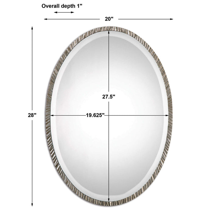 Annadel - Oval Wall Mirror - Pearl Silver