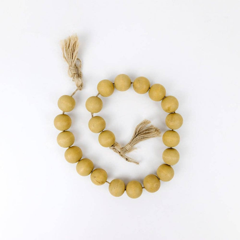 24" Wood Bead Garland w/Tassels