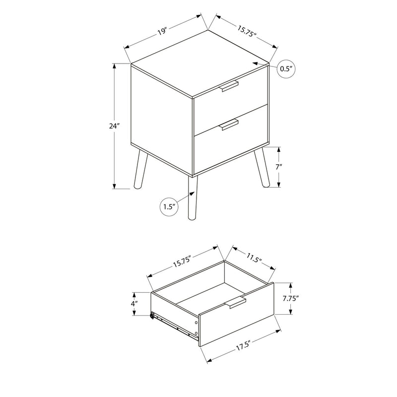 Accent Table With Storage Drawers - Brown