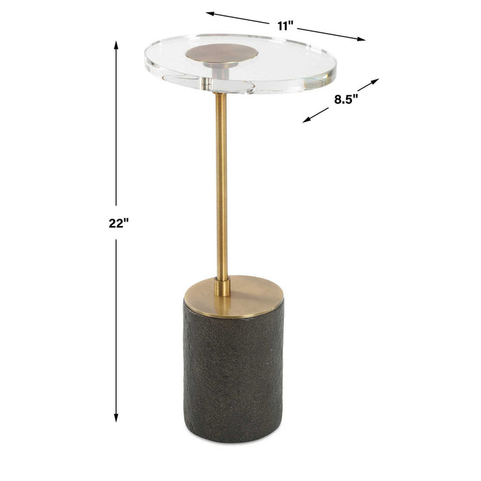 Kaufman - Crystal Accent Table - Black / Brass