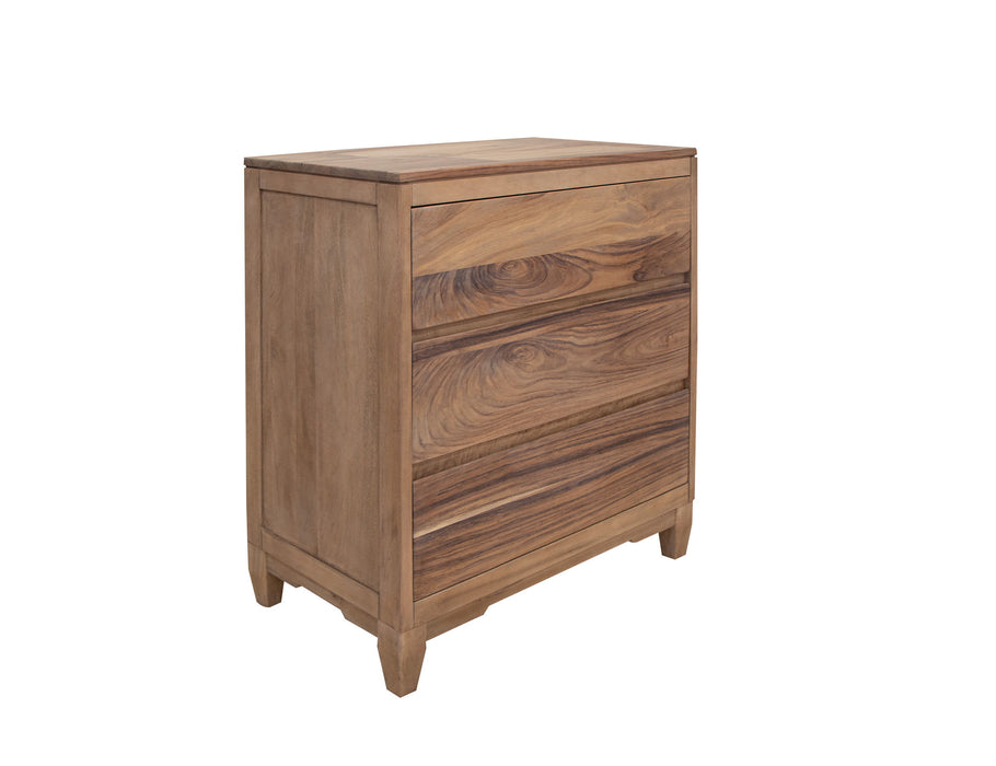 Parota Nova - 3 Drawer Chest - Brown Cappuccino