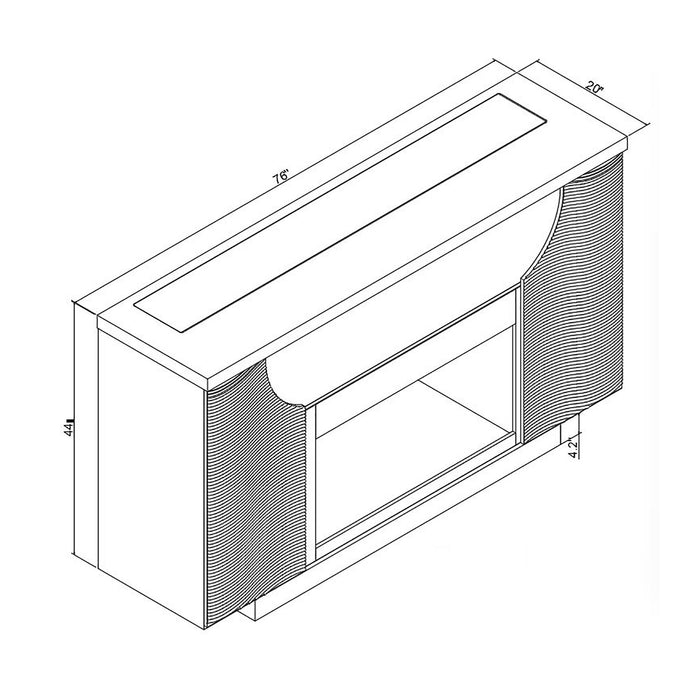 Aurora - Fireplace TV Lift With Adjustable Temperature And LED Colors - White