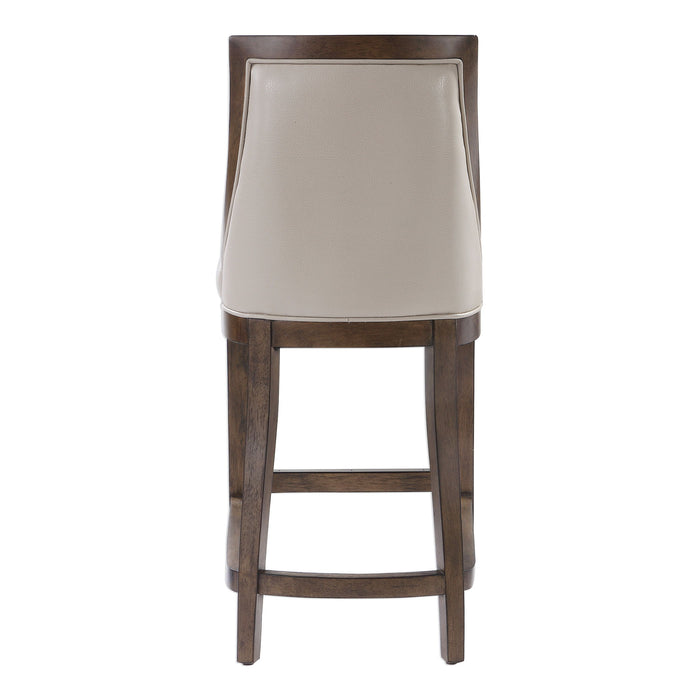 Purcell - Leather Counter Stool - Beige