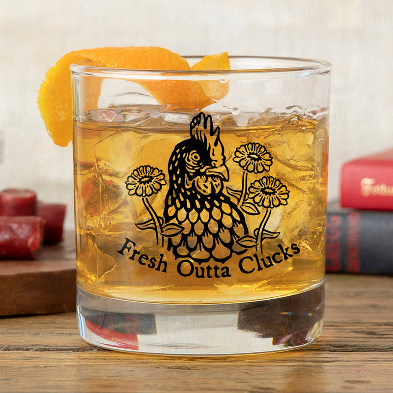 Whiskey Glass | Chicken Glass | Rocks Glass | Funny Glasses
