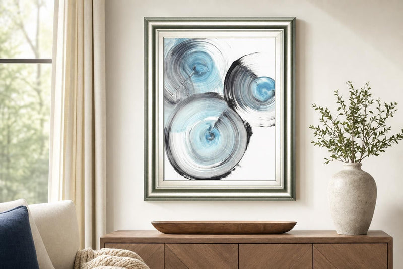 22x26 Ripple Effect II By Ethan Harper - Light Blue