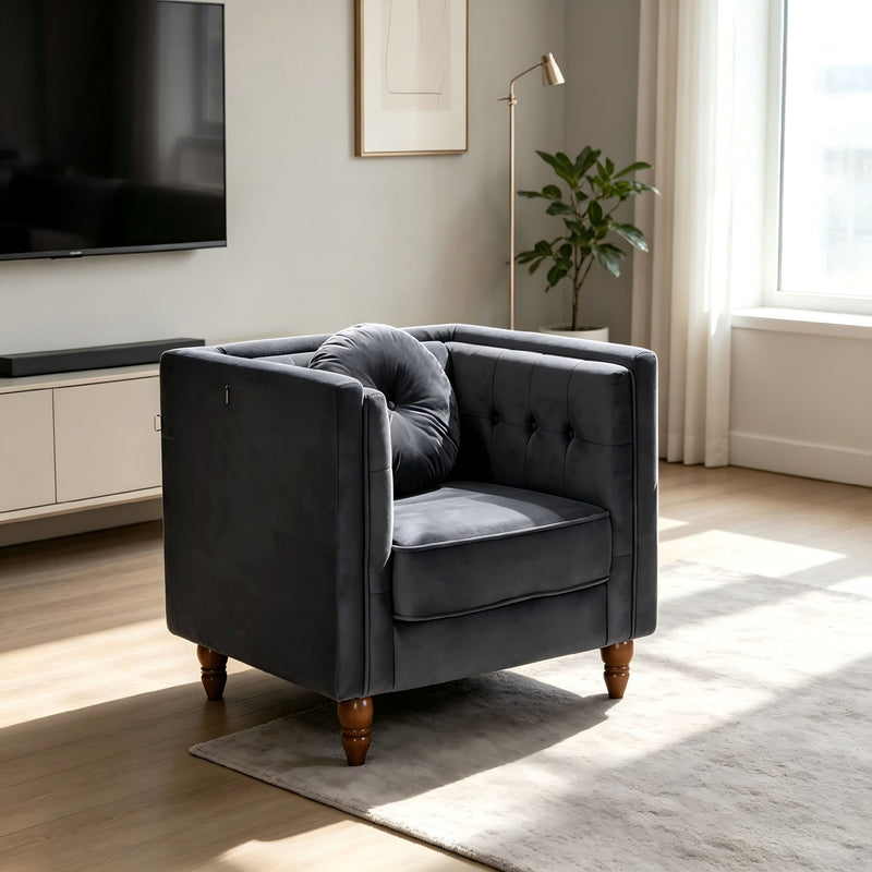 Chesterfield Accent Tufted Square Arm Side Chair