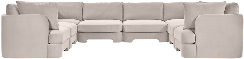 Hammond - Velvet Performance Fabric Upholstered 8 Piece U-Shaped Sectional