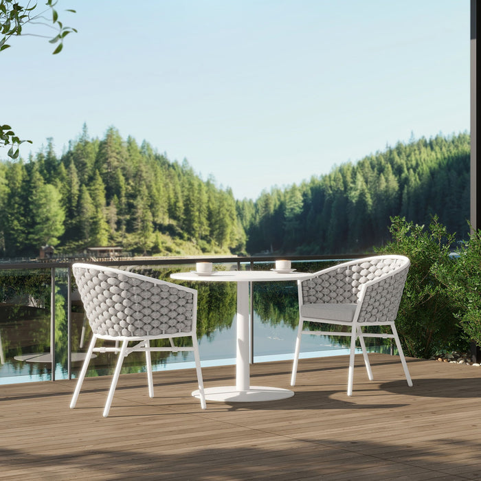 Rowan - Rope Barrel Back Patio Dining Chairs (Set of 2) - Optic White