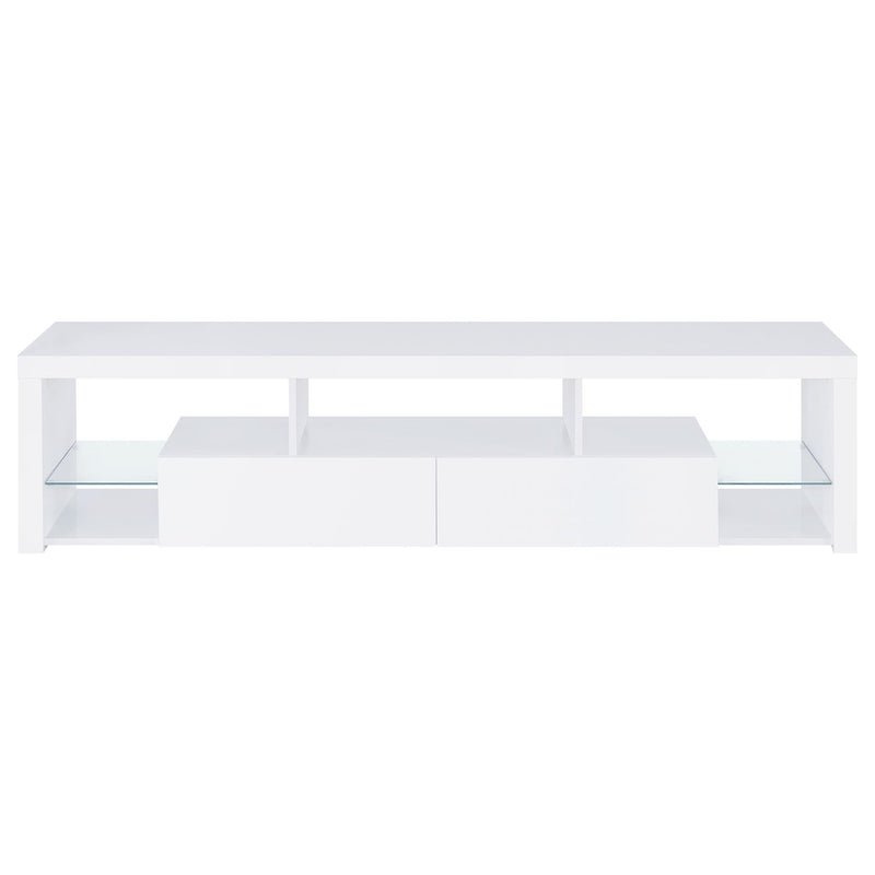 Lance - 2 Drawer TV Stand With Shelves - Gloss White