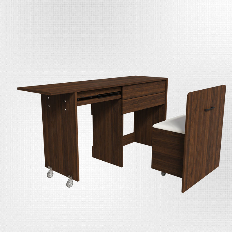 Folding Desk With Mirror And Storage Stol For Bedroom