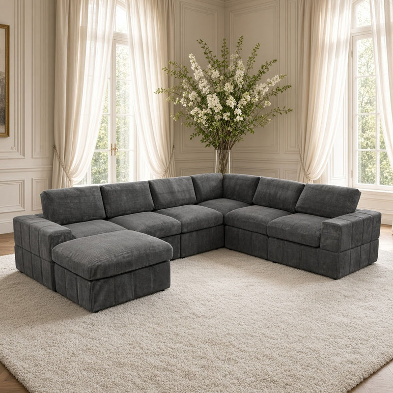 Modular Sectional Sofa, Reversible Set