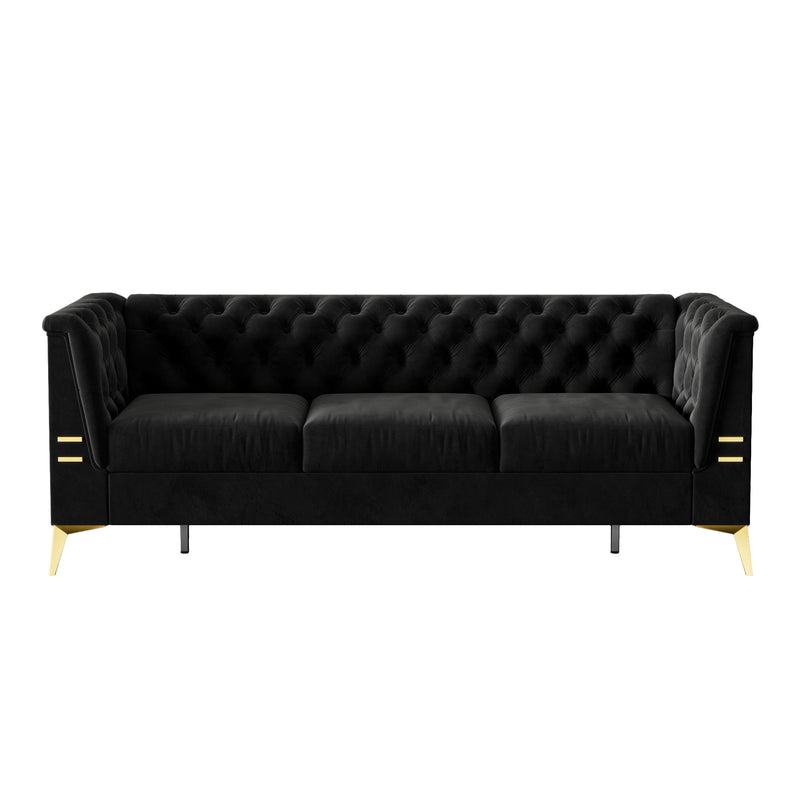 Luxurious Sofa With Legs, Modern Chesterfield Design, Tufted Upholstery, 3 Seat Couch For Living Room And Office
