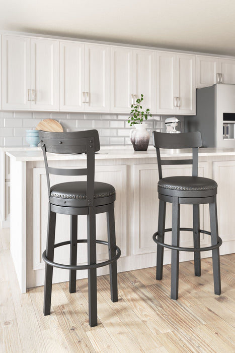 Valebeck -  Tall Upholstered Swivel Barstool