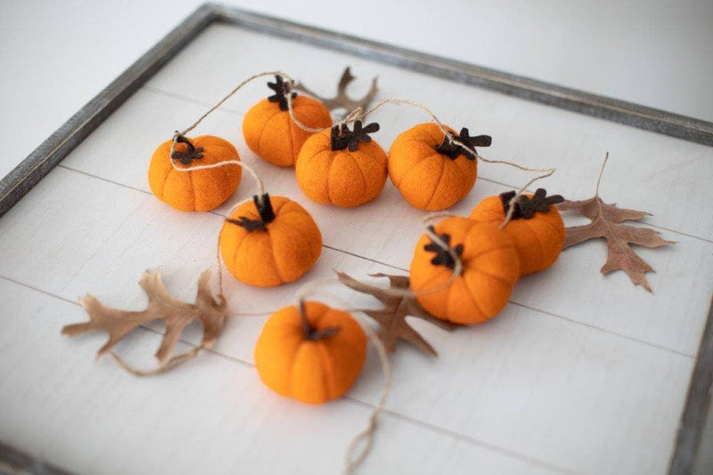 Pumpkin Felt Garland - Orange