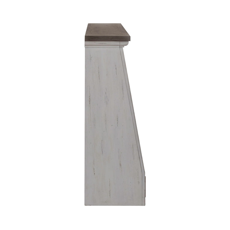 River Place - Angled Server Hutch - Riverstone White & Tobacco