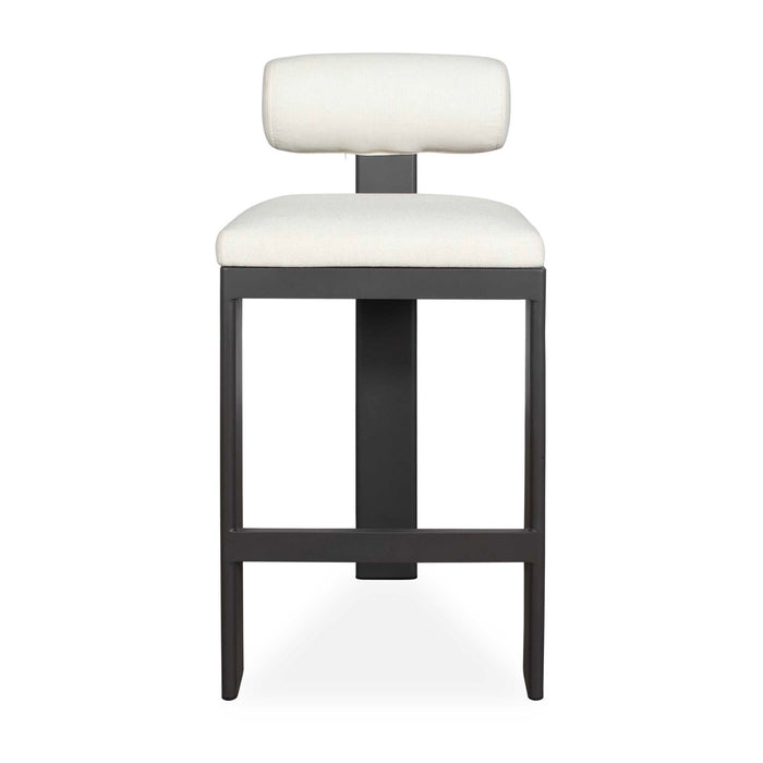 Bolster Back - Outdoor Bar Stool - White / Black