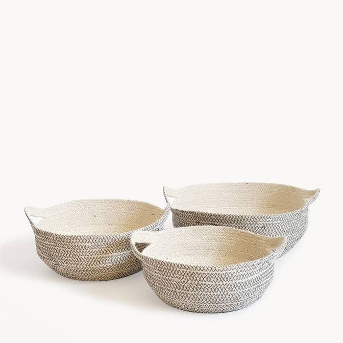 Handwoven Storage Basket | Amari Fruit Bowl | Black | Set of 3