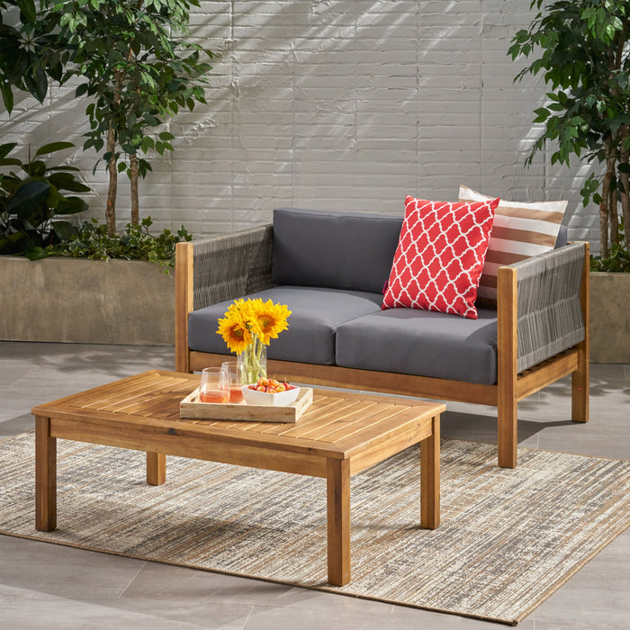 Charlotte - Outdoor And Rope 4 Seater Chat Set With Cushions - Teak