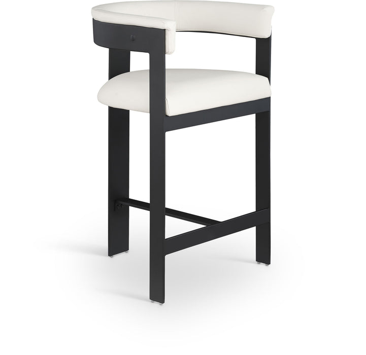 Romeo - Faux Leather Counter Stool With Black Base (Set of 2)