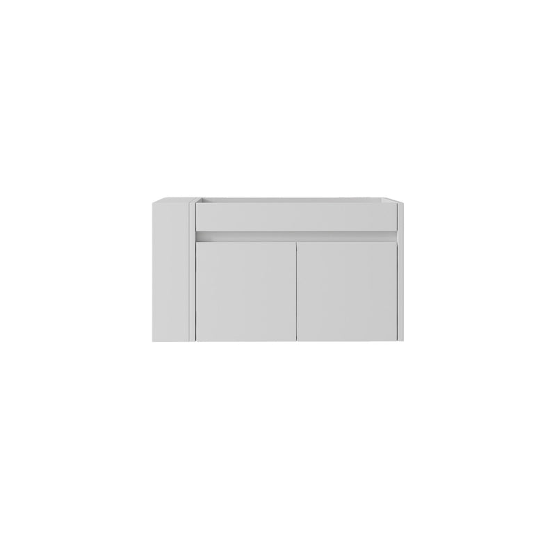 Floating Bathroom Vanity Cabinet, Soft Close Double Drawers, Open Side Storage, Wall Mounted, Cabinet Only