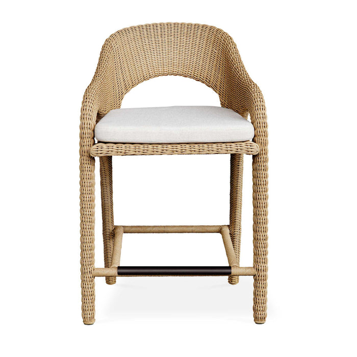 Kavali - Outdoor Wicker Counter Stool - Woodtone