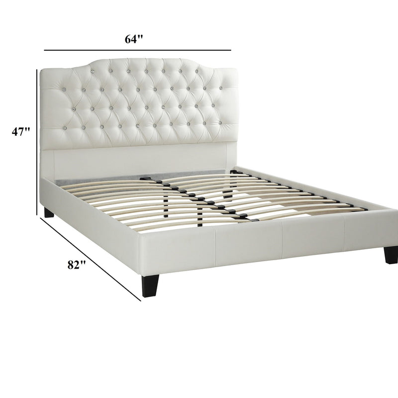 Modern Bed Frame With Tufted Upholstered Headboard
