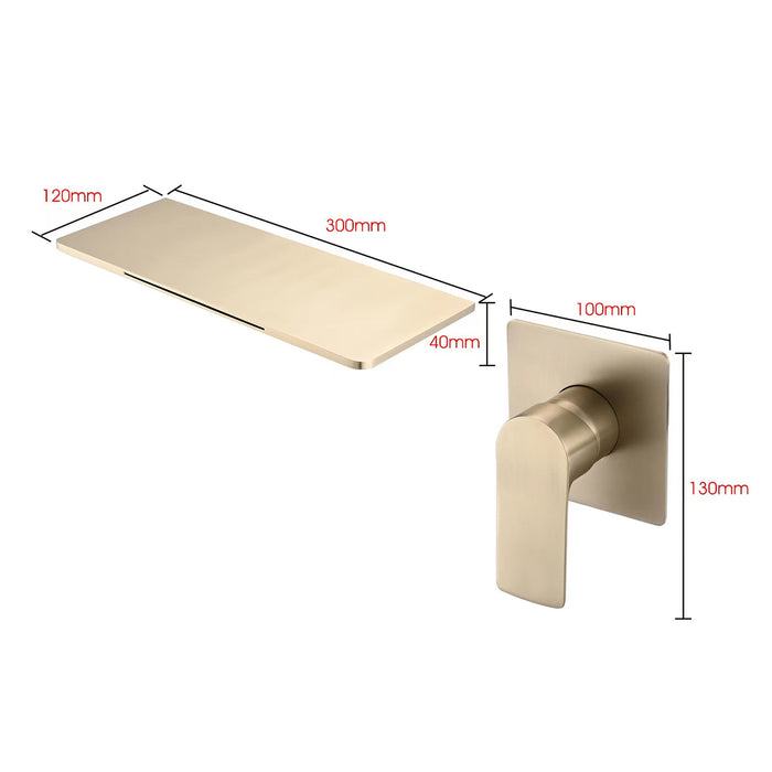 Modern Stainless Steel Waterfall Bathroom Sink Faucet With Single Handle Wall Mount